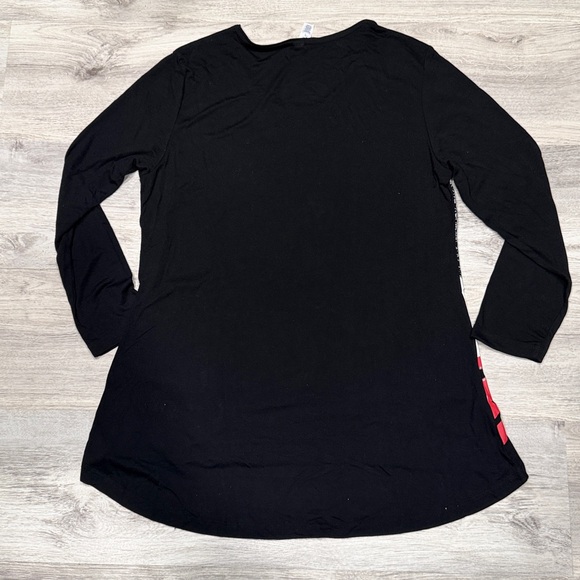 Mac & Belle Glittery Santa Black Long Sleeve Tunic Shirt - Picture 4 of 5